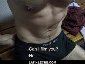 Uncut muscle latino fucked in the gym
